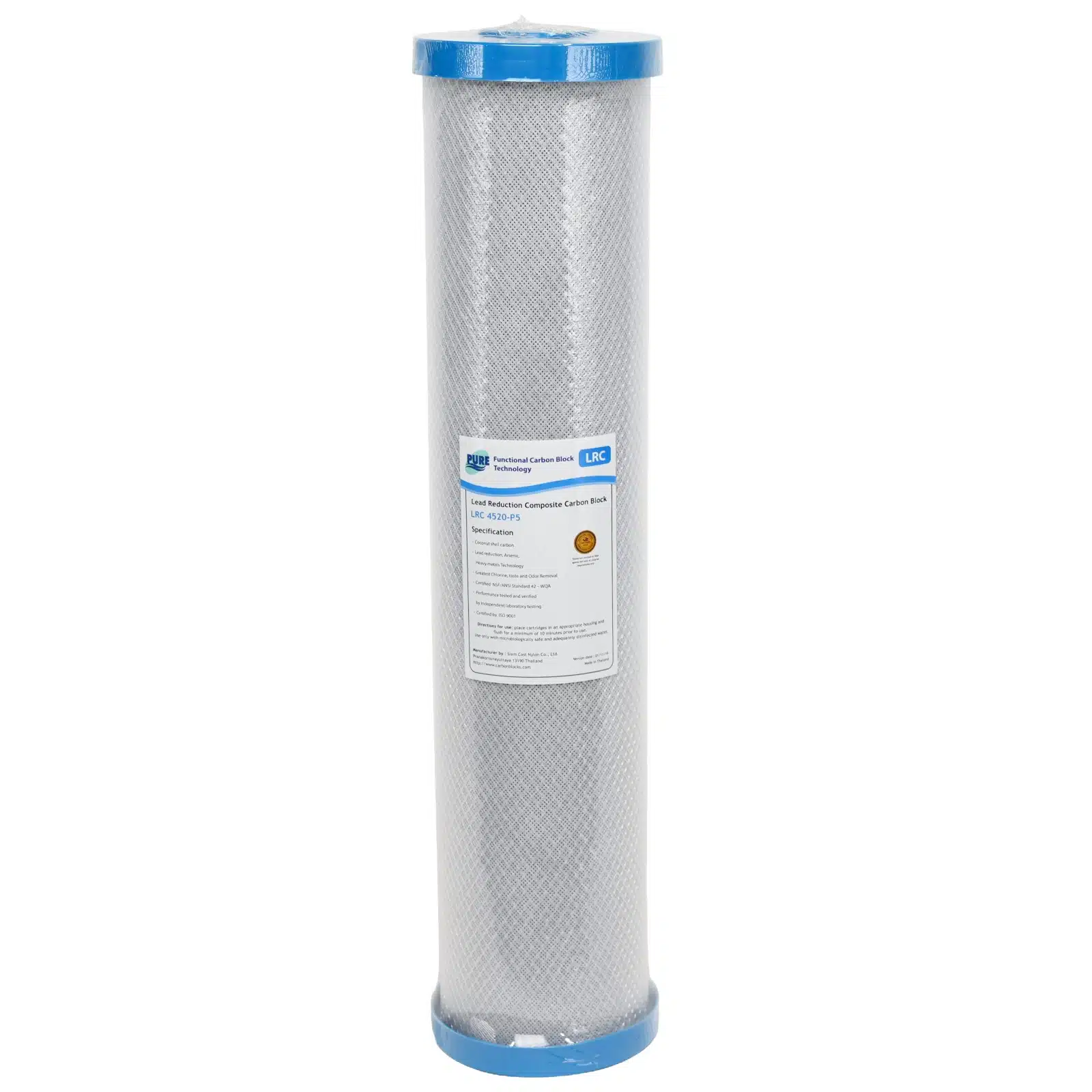 0.5 Micron Lead Reduction Carbon Block 20 inch by 4 point 5 inch 2045LRC0.5 1