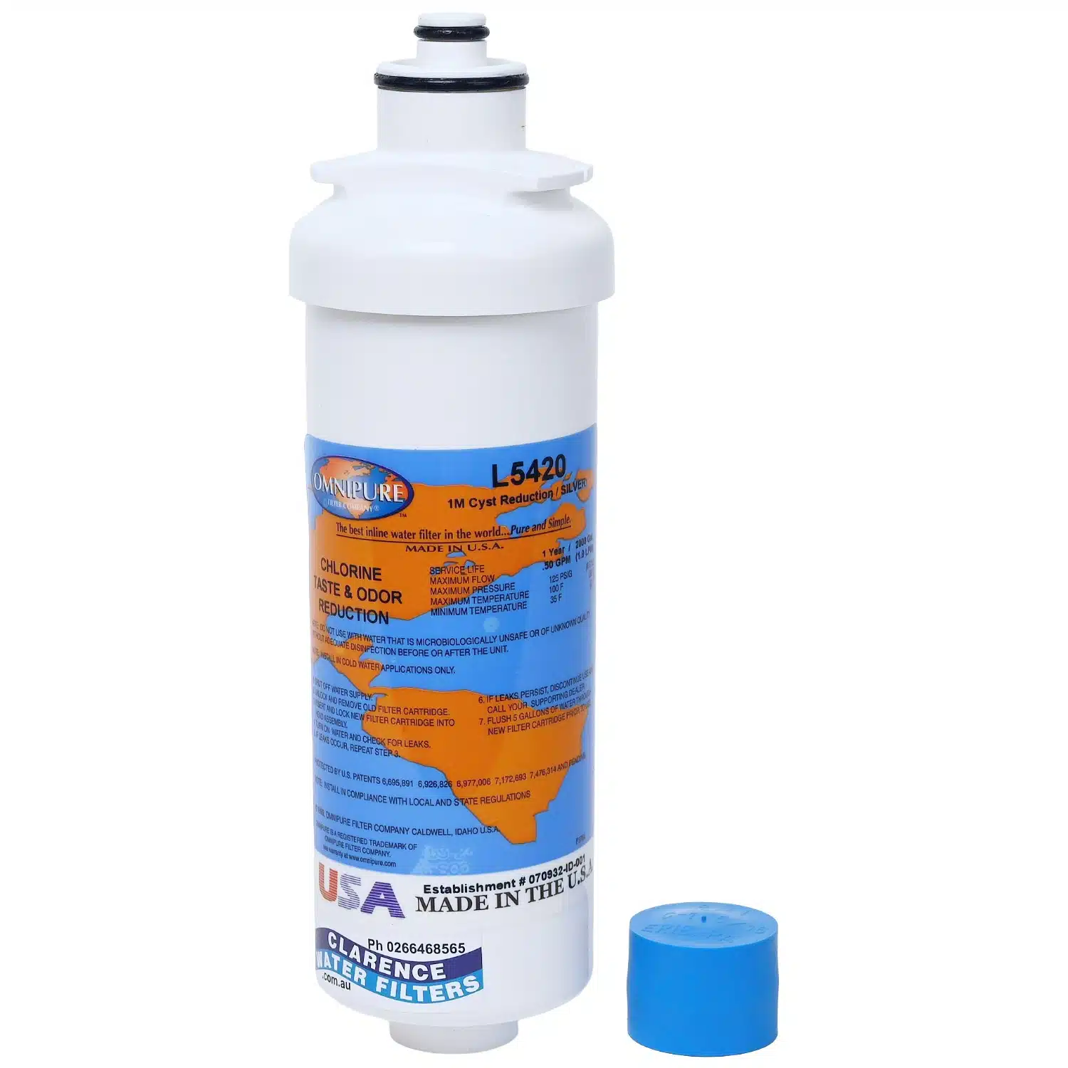 1 micron Taste & Odour extra fine Omnipure L5420-Silver replacement water filter