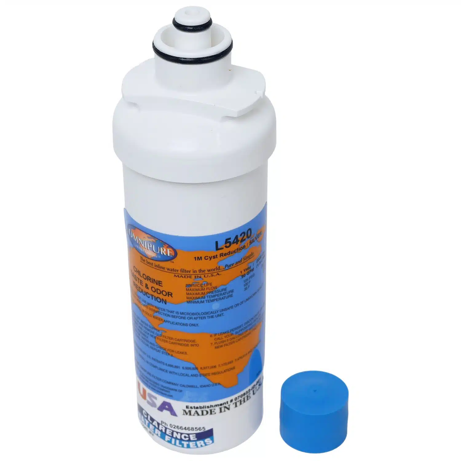 1 micron Taste & Odour extra fine Omnipure L5420-Silver replacement water filter