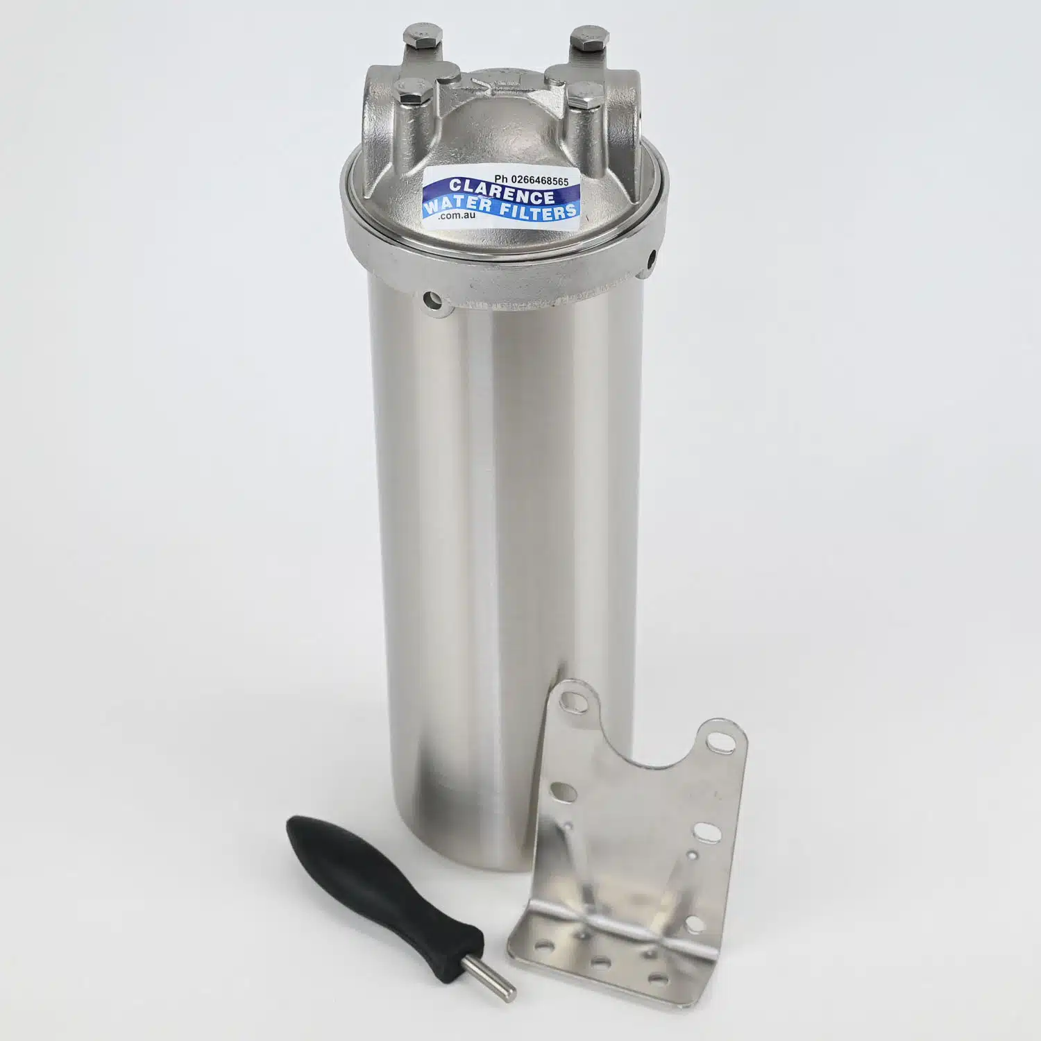 10 Inch 304 Stainless Steel Water Filter Houseing with Half Inch Ports and Bracket for 10 inch by 2 point 5 Water Filters