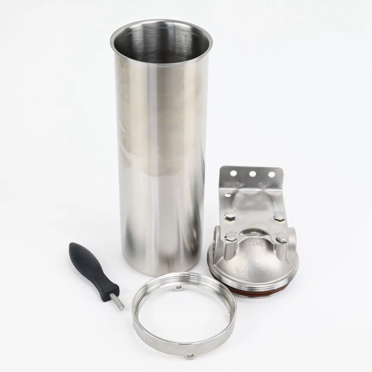 10 Inch 304 Stainless Steel Water Filter Houseing with Half Inch Ports and Bracket for 10 inch by 2 point 5 Water Filters