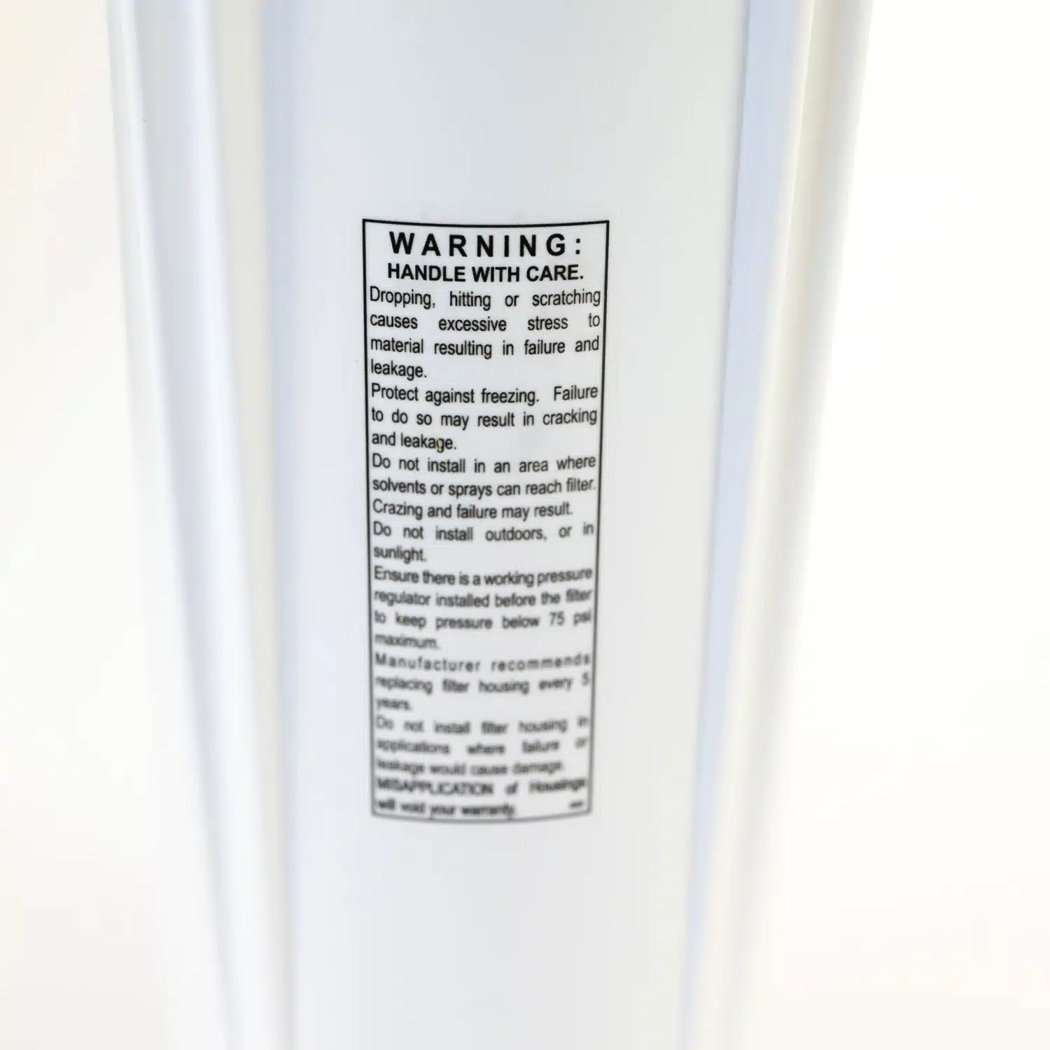 10 inch QMP Water Filter Housing with three quarter inch chrome plated brass ports