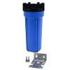 10 inch by 2 point 5 inch Aqua-pro water filter cartridge housing three quarter inch ports with bracket suitable for outdoor use