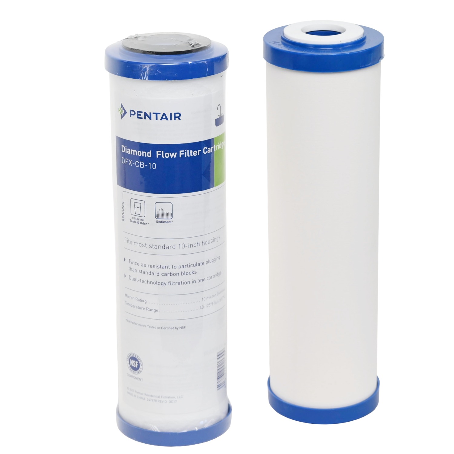 1025 CeraMetix 10 inch Fluoride Removal Ceramic Water Filter W9522650 and Pentair DFX-CB-10 Carbon and Sediment filter kit