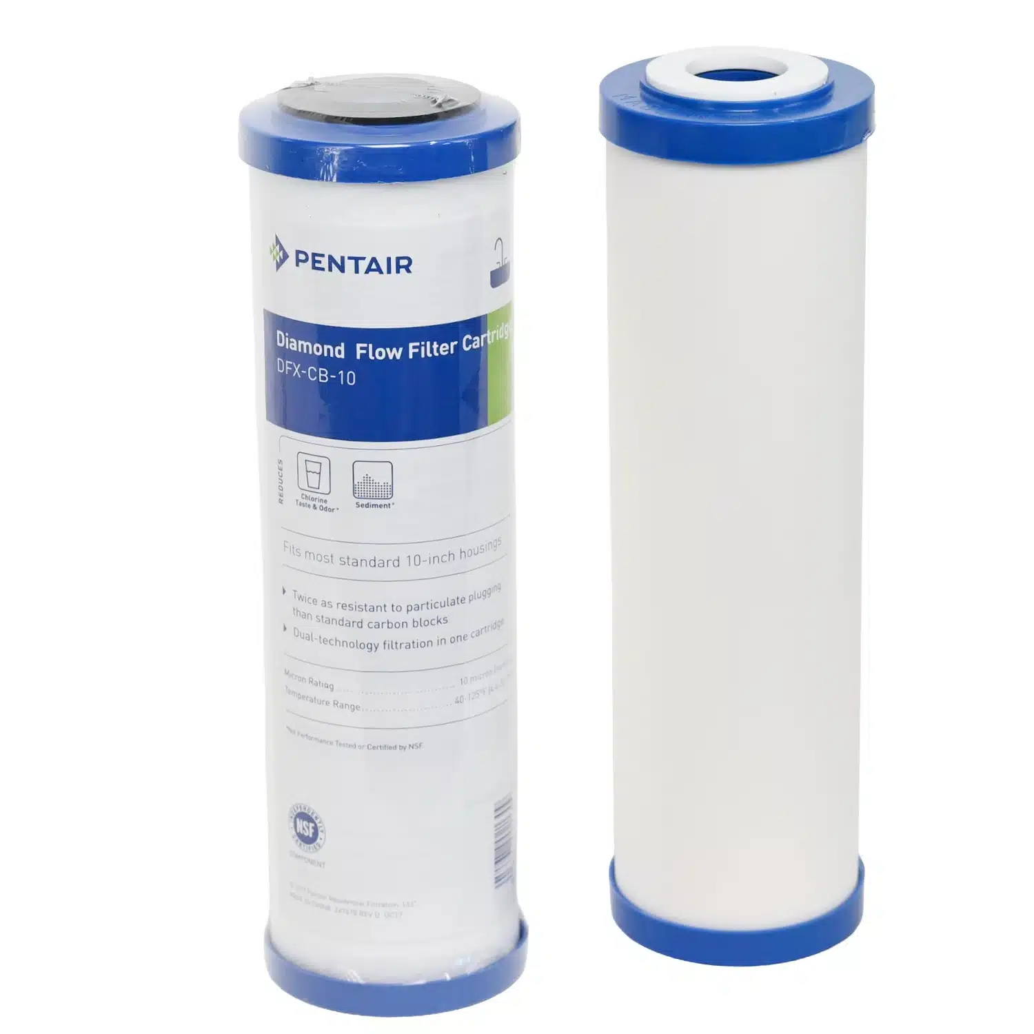 1025 CeraMetix 10 inch Fluoride Removal Ceramic Water Filter W9522650 and Pentair DFX-CB-10 Carbon and Sediment filter kit