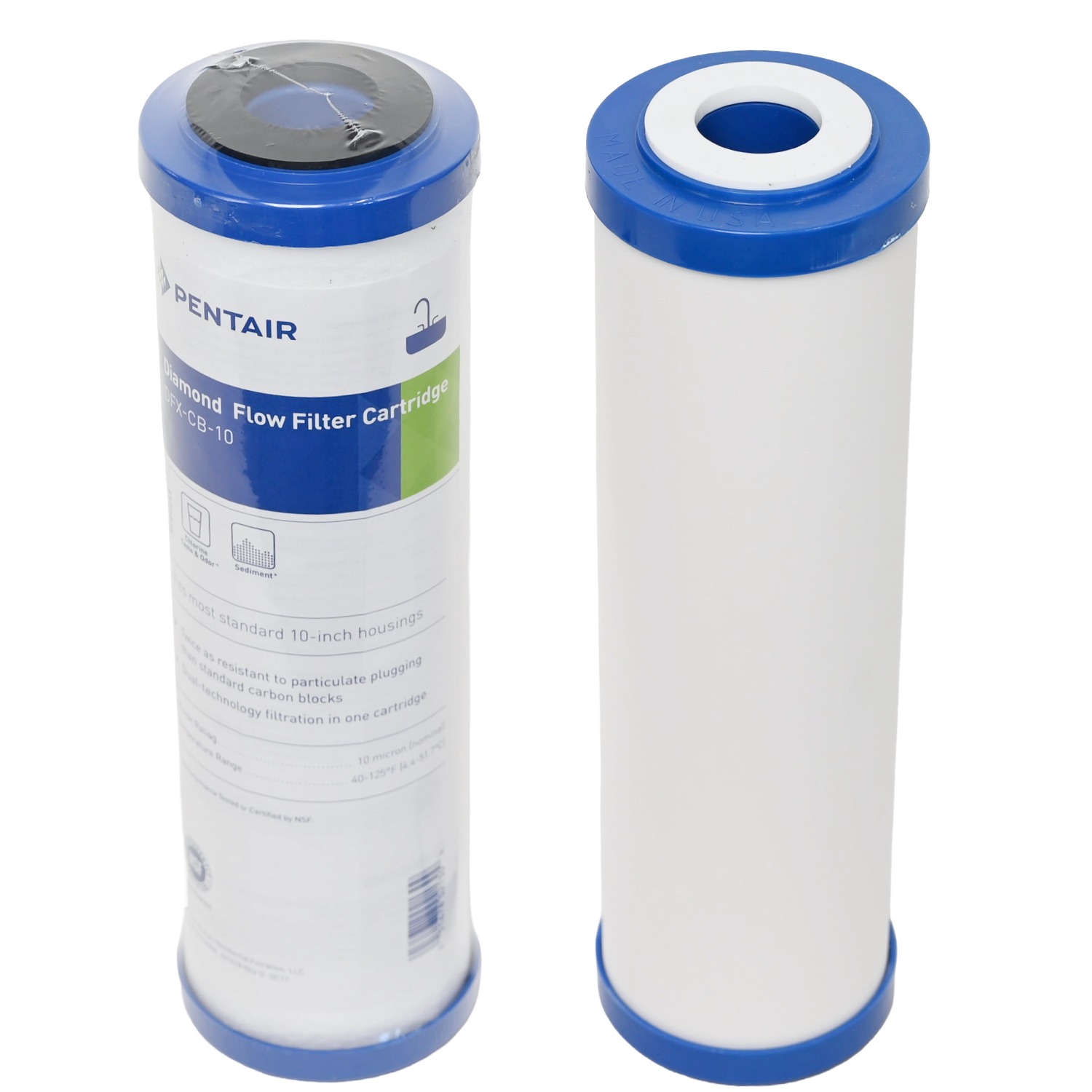 1025 CeraMetix 10 inch Fluoride Removal Ceramic Water Filter W9522650 and Pentair DFX-CB-10 Carbon and Sediment filter kit