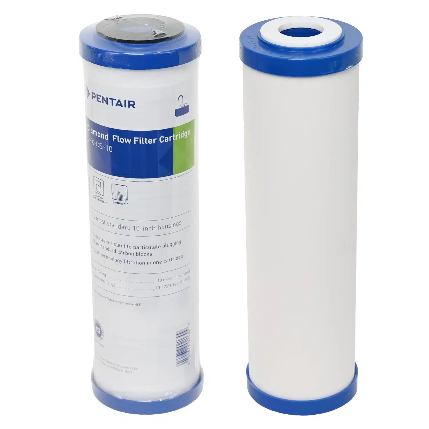 1025 CeraMetix 10 inch Fluoride Removal Ceramic Water Filter W9522650 and Pentair DFX-CB-10 Carbon and Sediment filter kit