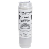 1025KDFGAC 10 inch water filter with 350 grams of KDF55 and Granular Carbon 5 microns