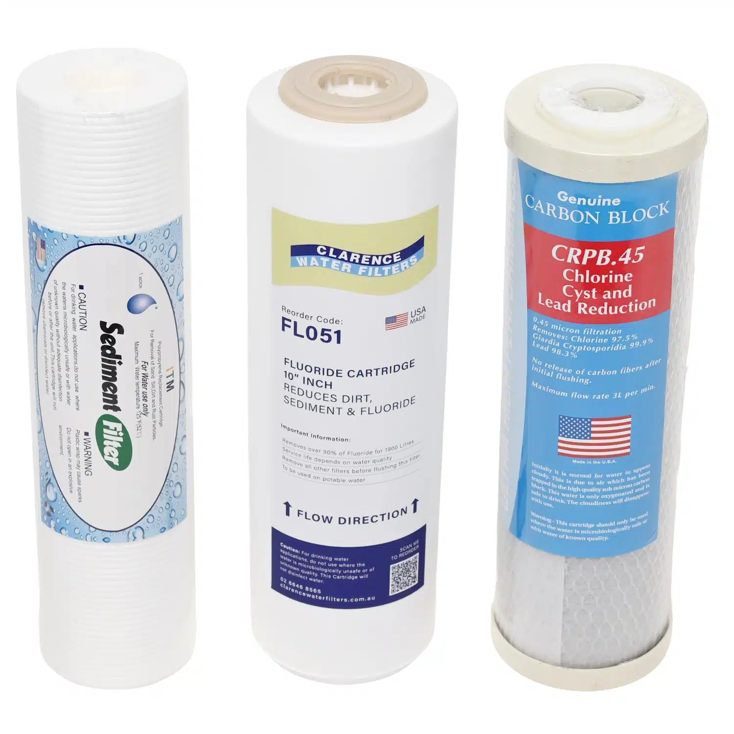 1025PS1 Sediment FL051 Fluoride & WC04 Carbon Filter Set