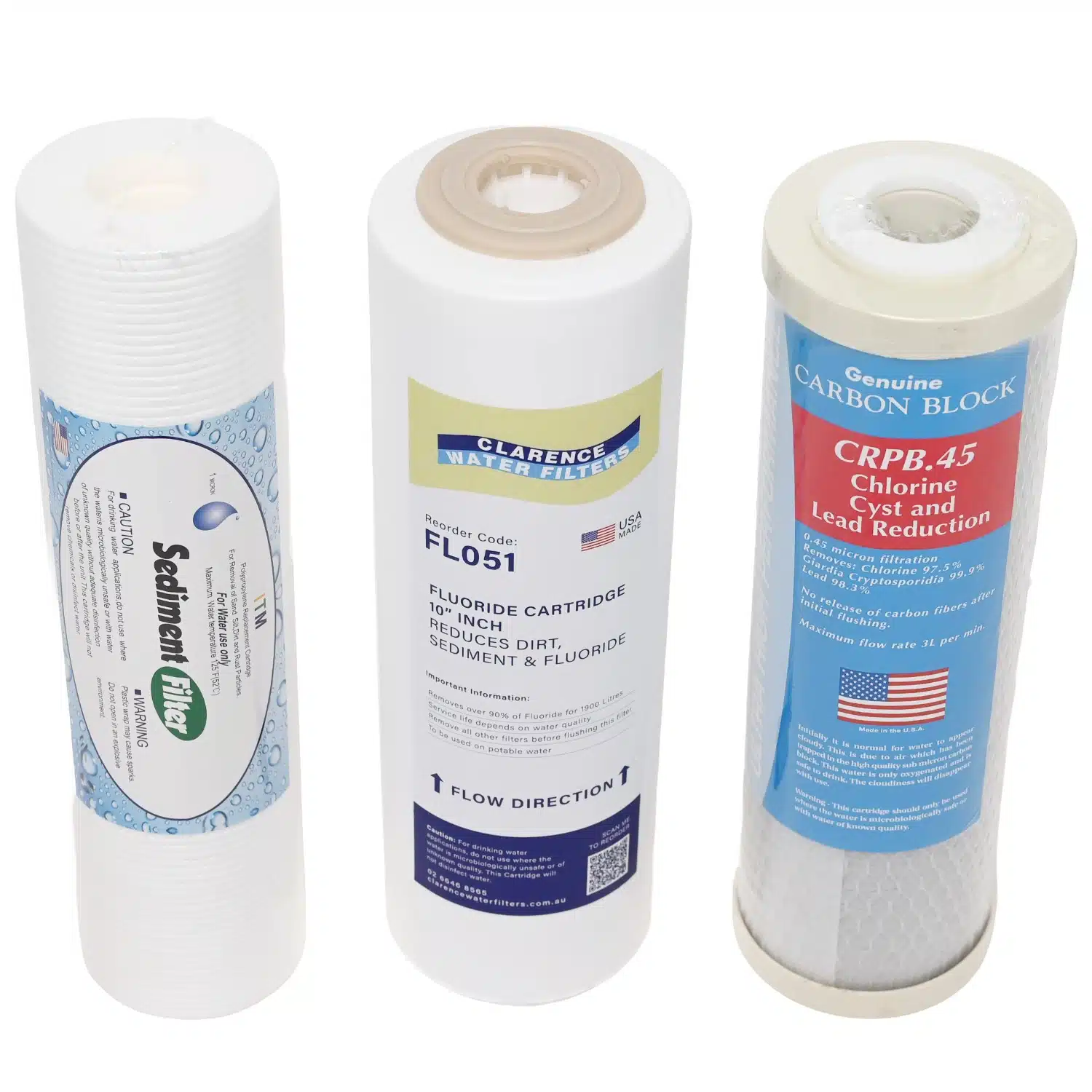 1025PS1 Sediment FL051 Fluoride & WC04 Carbon Filter Set