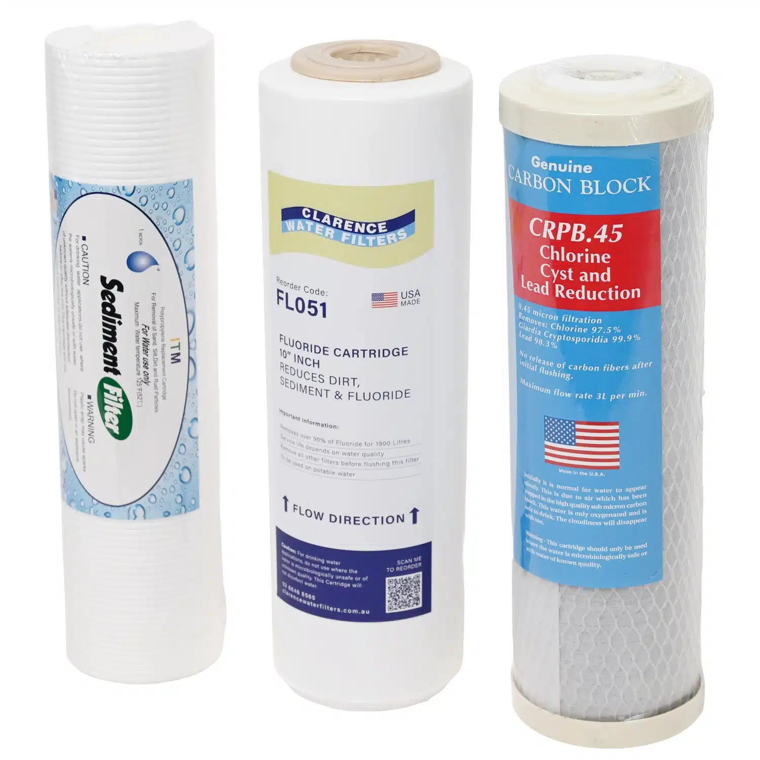 1025PS1 Sediment FL051 Fluoride & WC04 Carbon Filter Set
