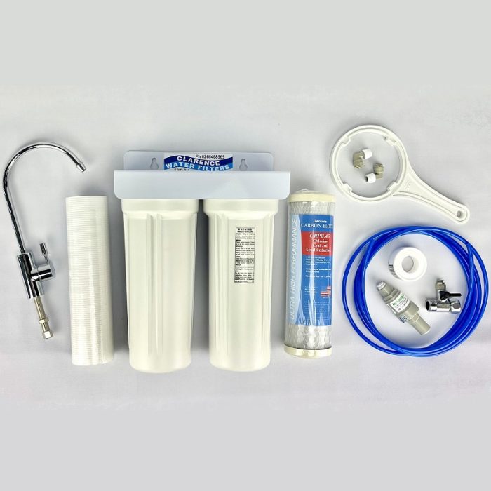 Twin Caravan & RV Water Filter System with Sediment & Silver Carbon Filter