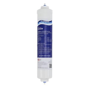 10JG5M 5 micron granular carbon External Fridge Water Filter with quarter inch push in tube fittings can replace Fischer and Paykel 836848 and 847200