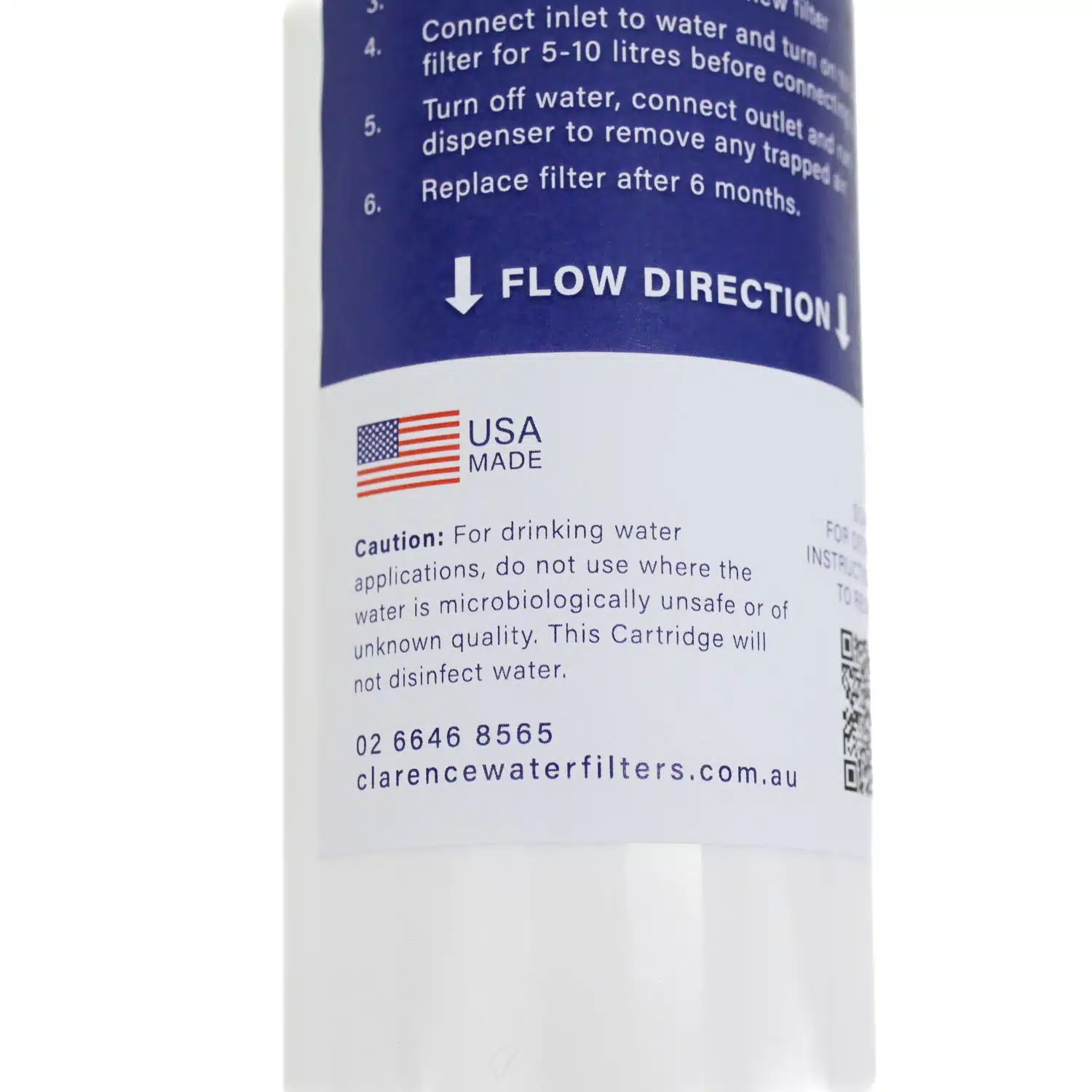 10JG5M 5 micron granular carbon External Fridge Water Filter with quarter inch push in tube fittings