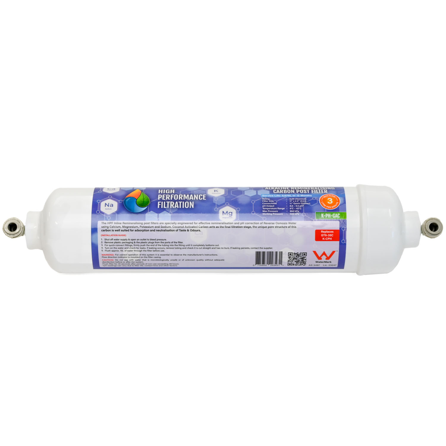 1225Alka GAC In-Line Alkalising and Carbon inline filter K-CPH K-PH-GAC