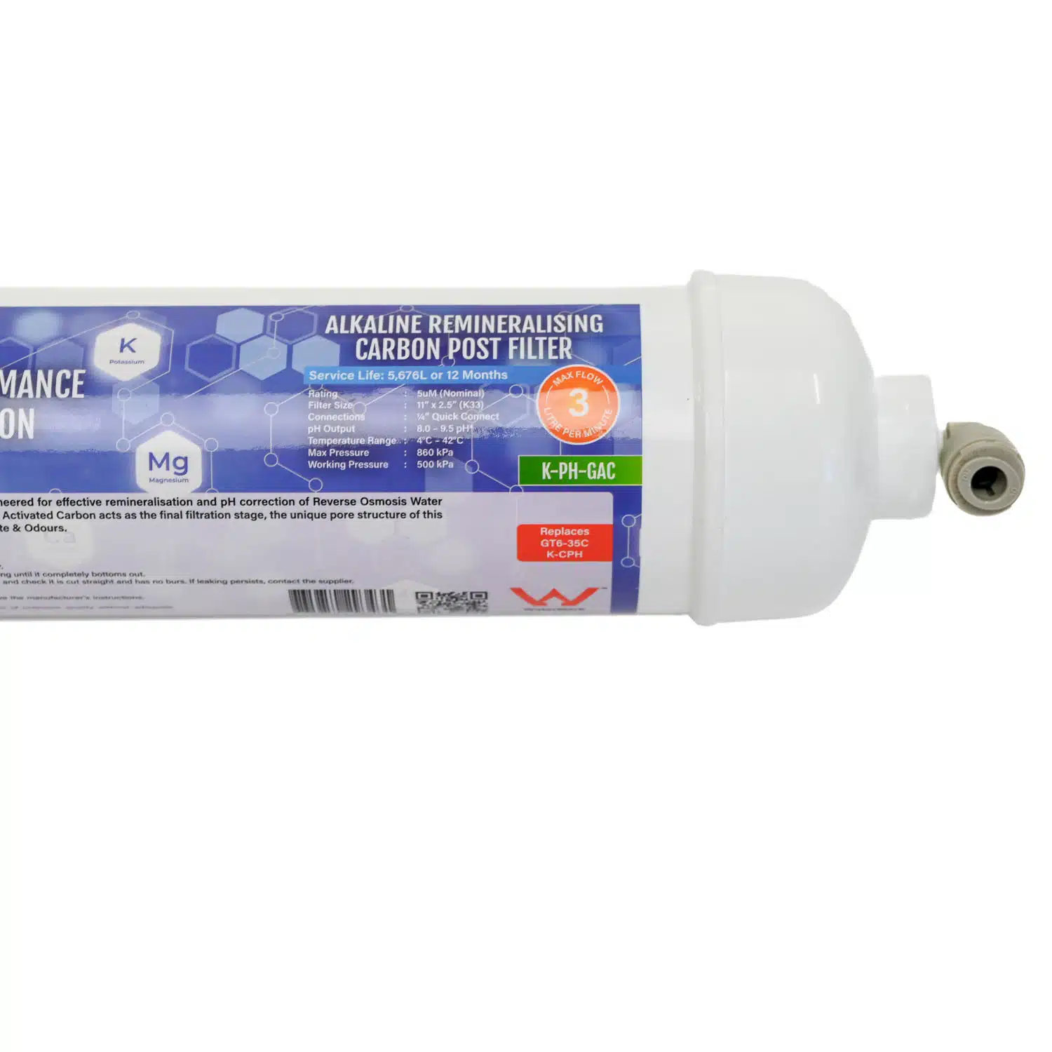 1225Alka GAC In-Line Alkalising and Carbon inline filter K-CPH K-PH-GAC
