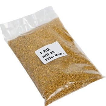 A bag of KDF55 a media commonly used in shower filters