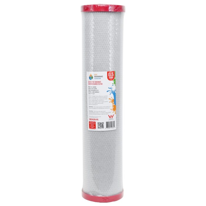 20 inch by 4 point 5 inch Chloramines and Chlorine Reduction Water Filter CRC 4520-P5