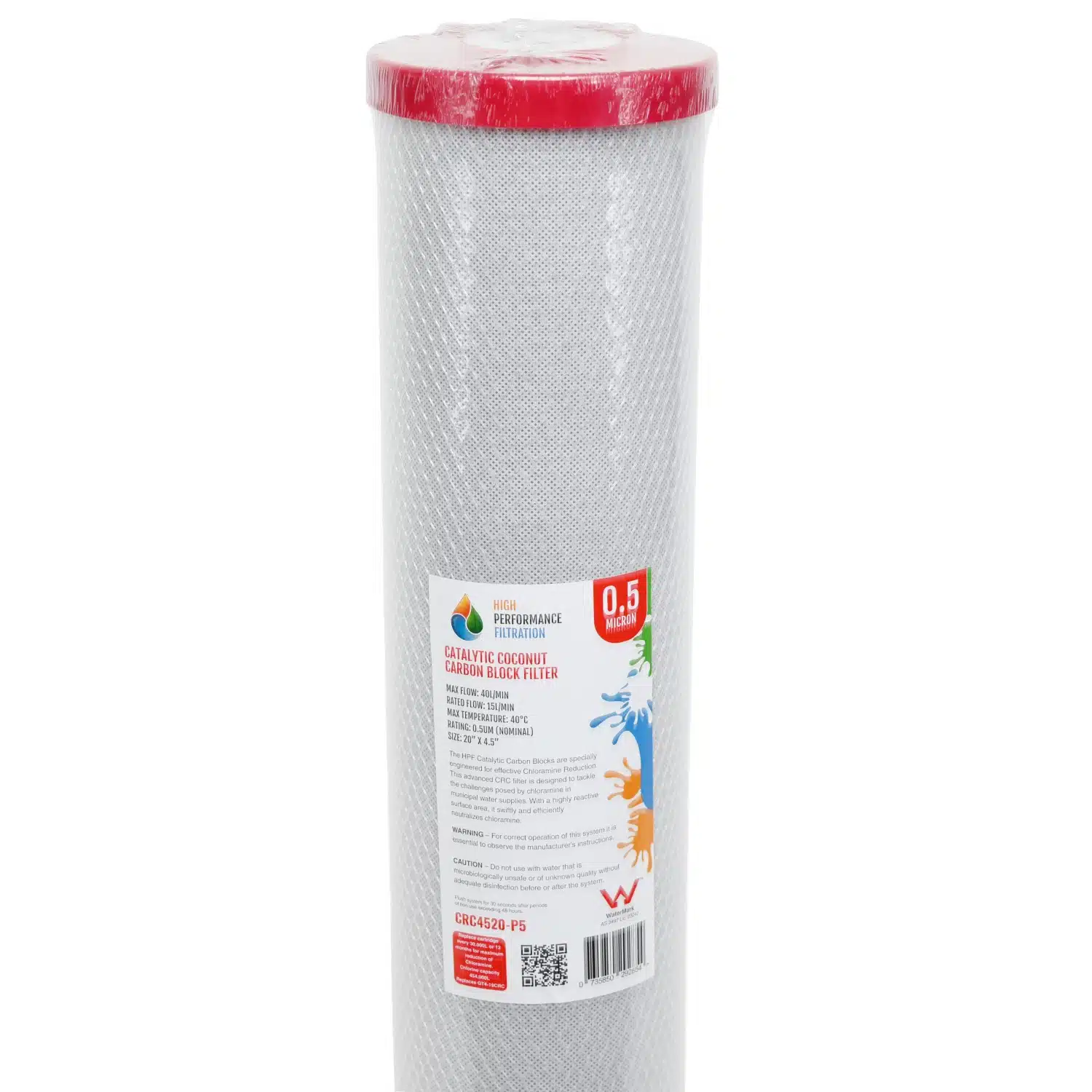 20 inch by 4 point 5 inch Chloramines and Chlorine Reduction Water Filter CRC 4520-P5
