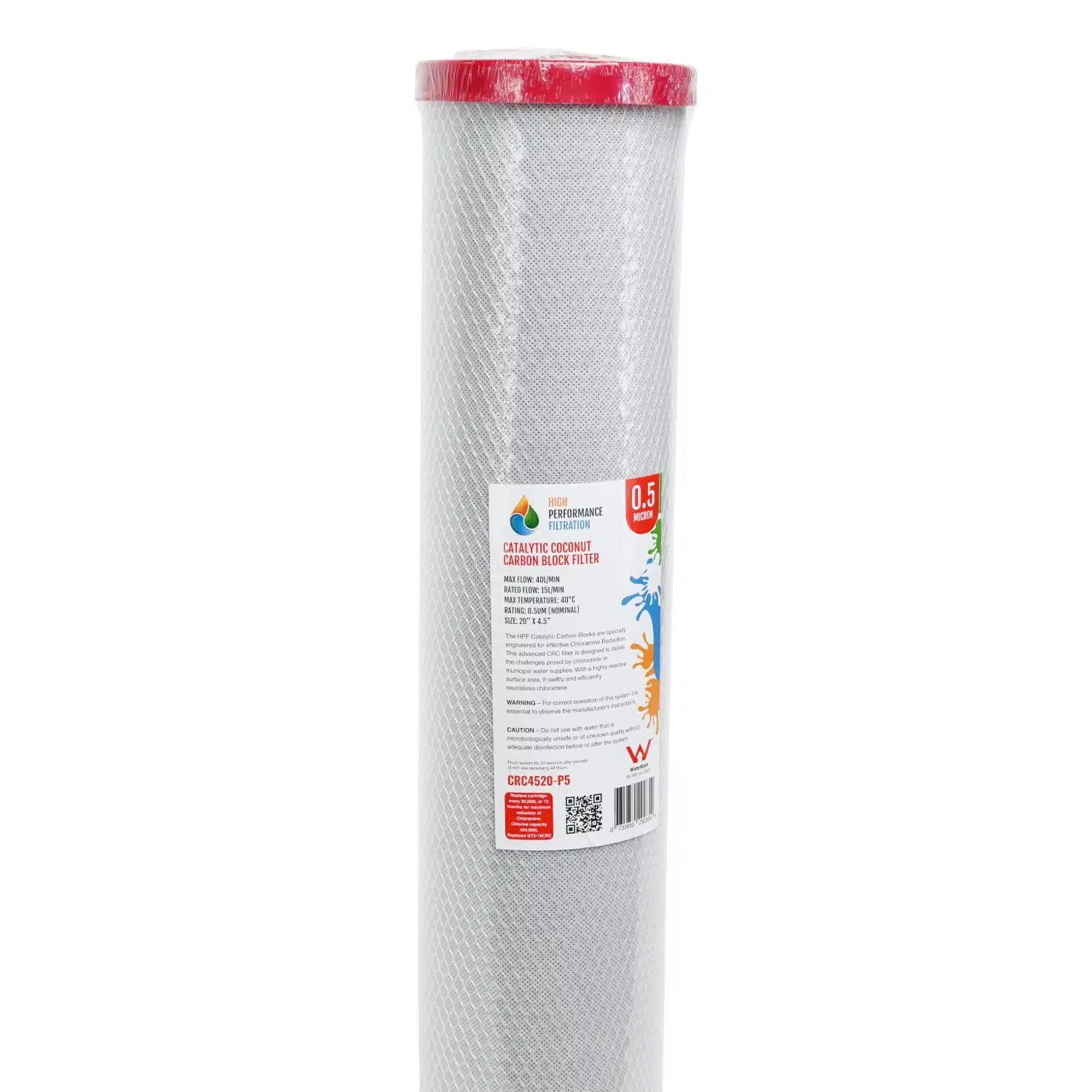 20 inch by 4 point 5 inch Chloramines and Chlorine Reduction Water Filter CRC 4520-P5