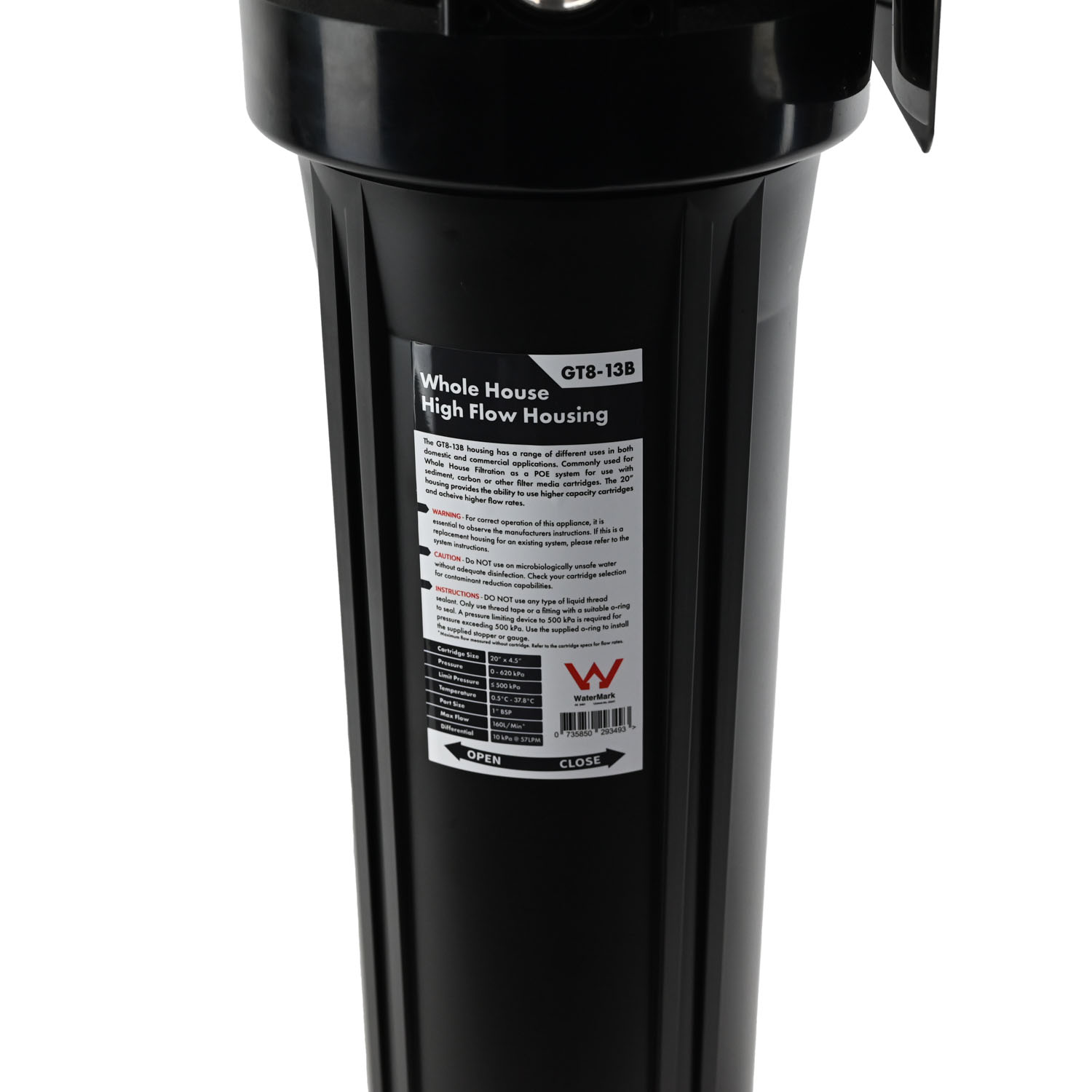 20 inch x 4 point 5 Big Black Triple Stage High Flow Water Filter Housing