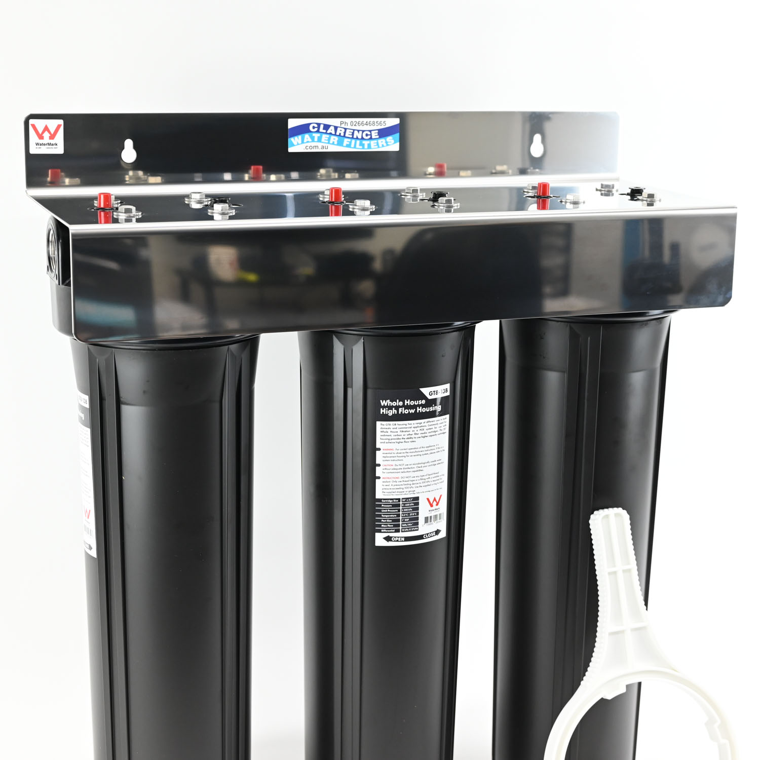 20 inch x 4 point 5 Big Black Triple Stage High Flow Water Filter Housing