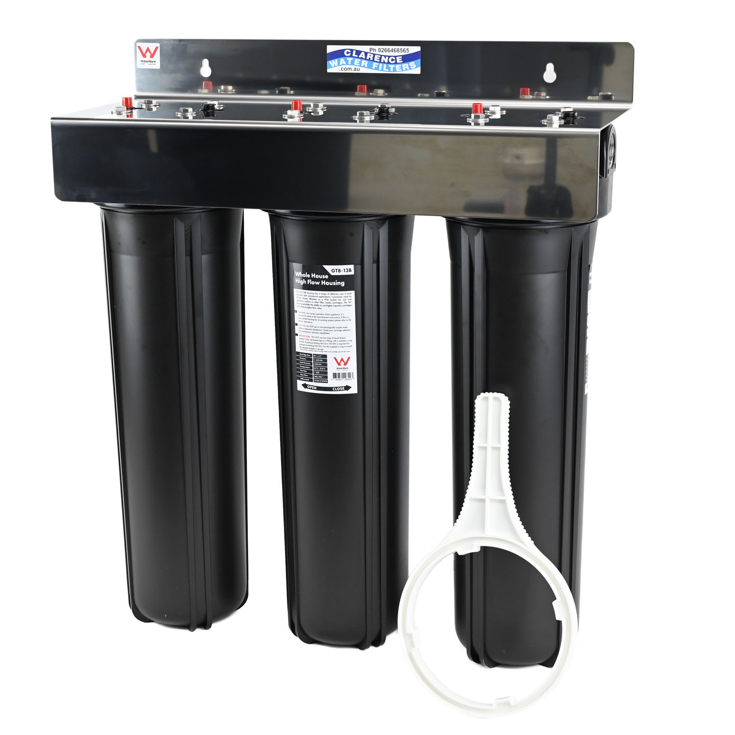 20 inch x 4 point 5 Big Black Triple Stage High Flow Water Filter Housing