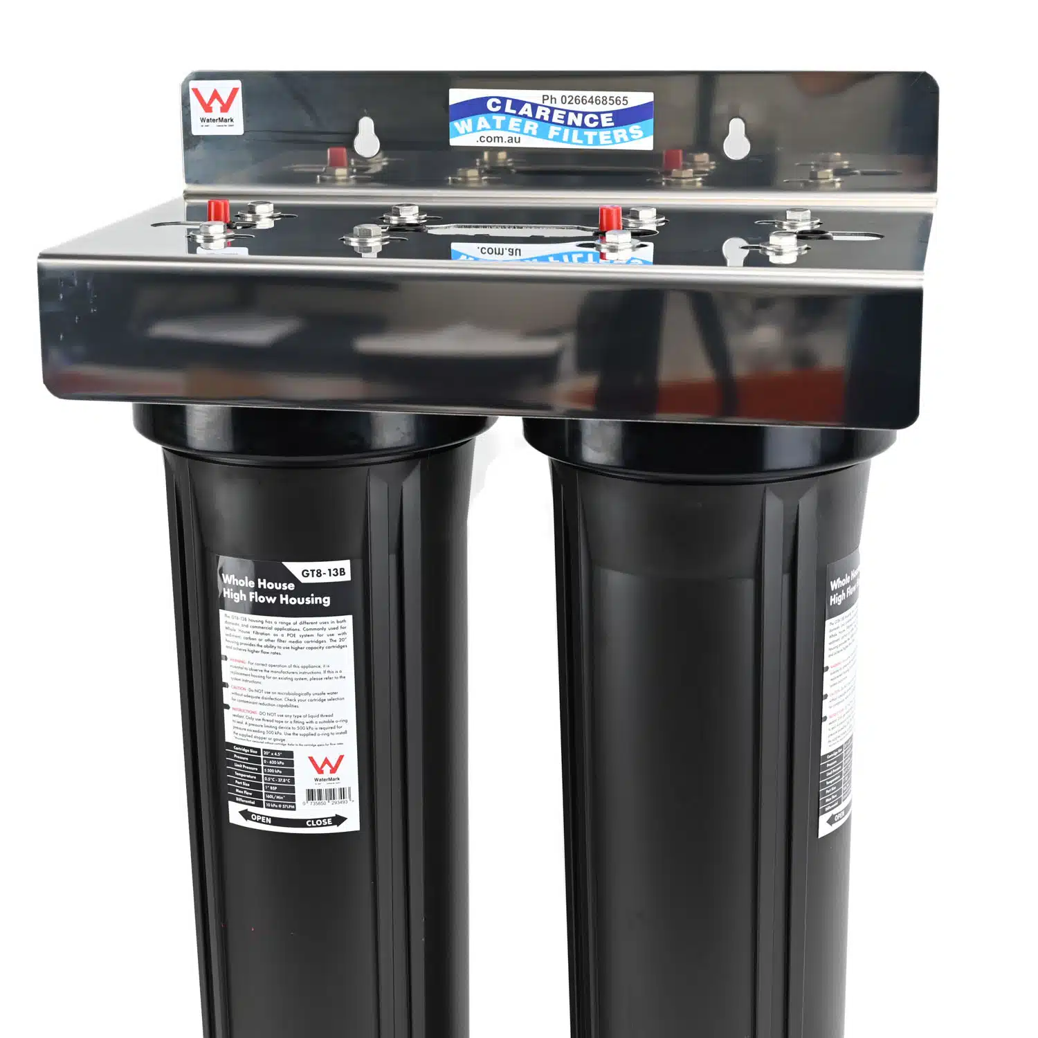 20 inch x 4 point 5 Big Black Twin Stage High Flow Water Filter Housing