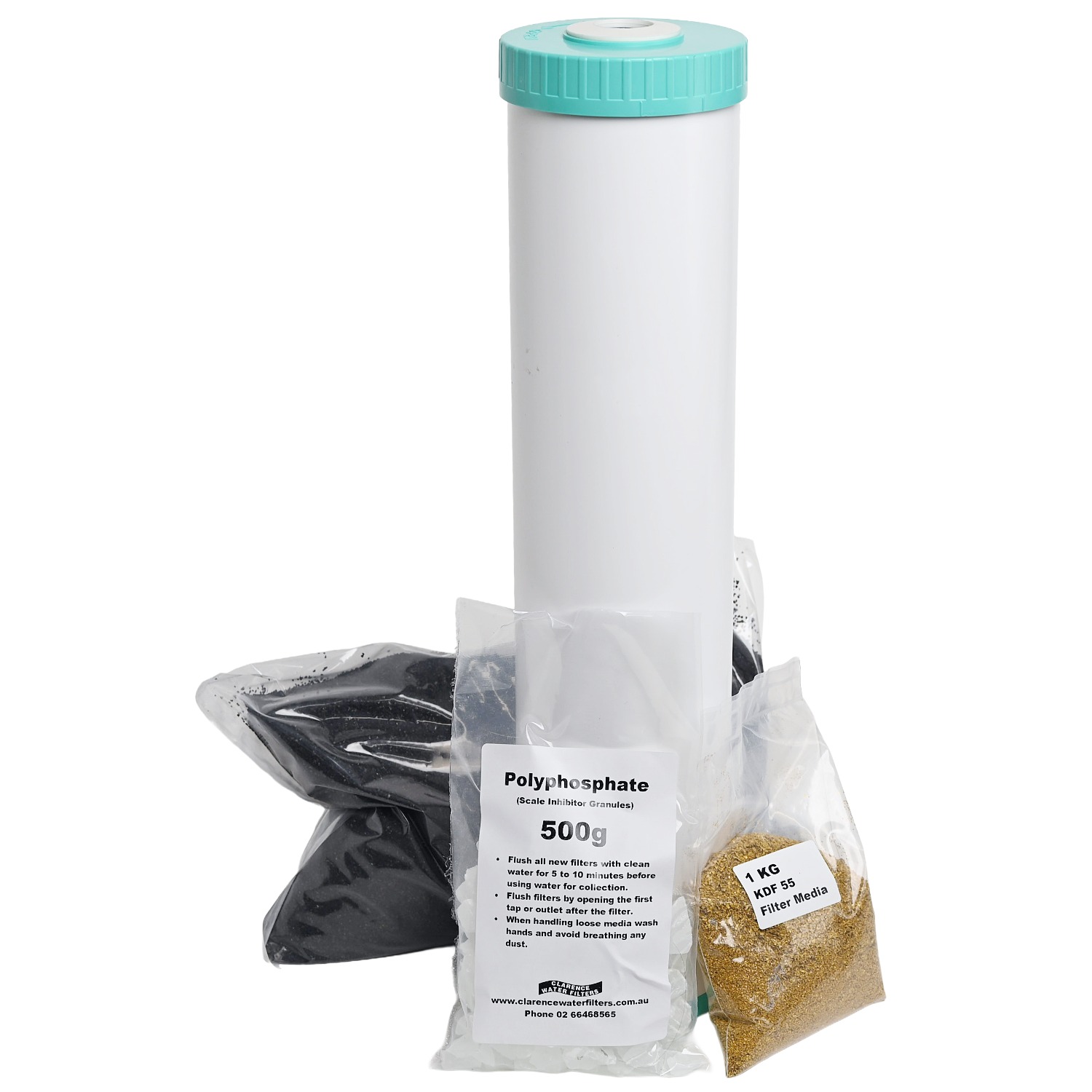 20 inch x 4 point 5 inch High Chlorine & Chloramine 2045 KDF55 Polyphosphate ORC carbon refillable water filter with scale reduction