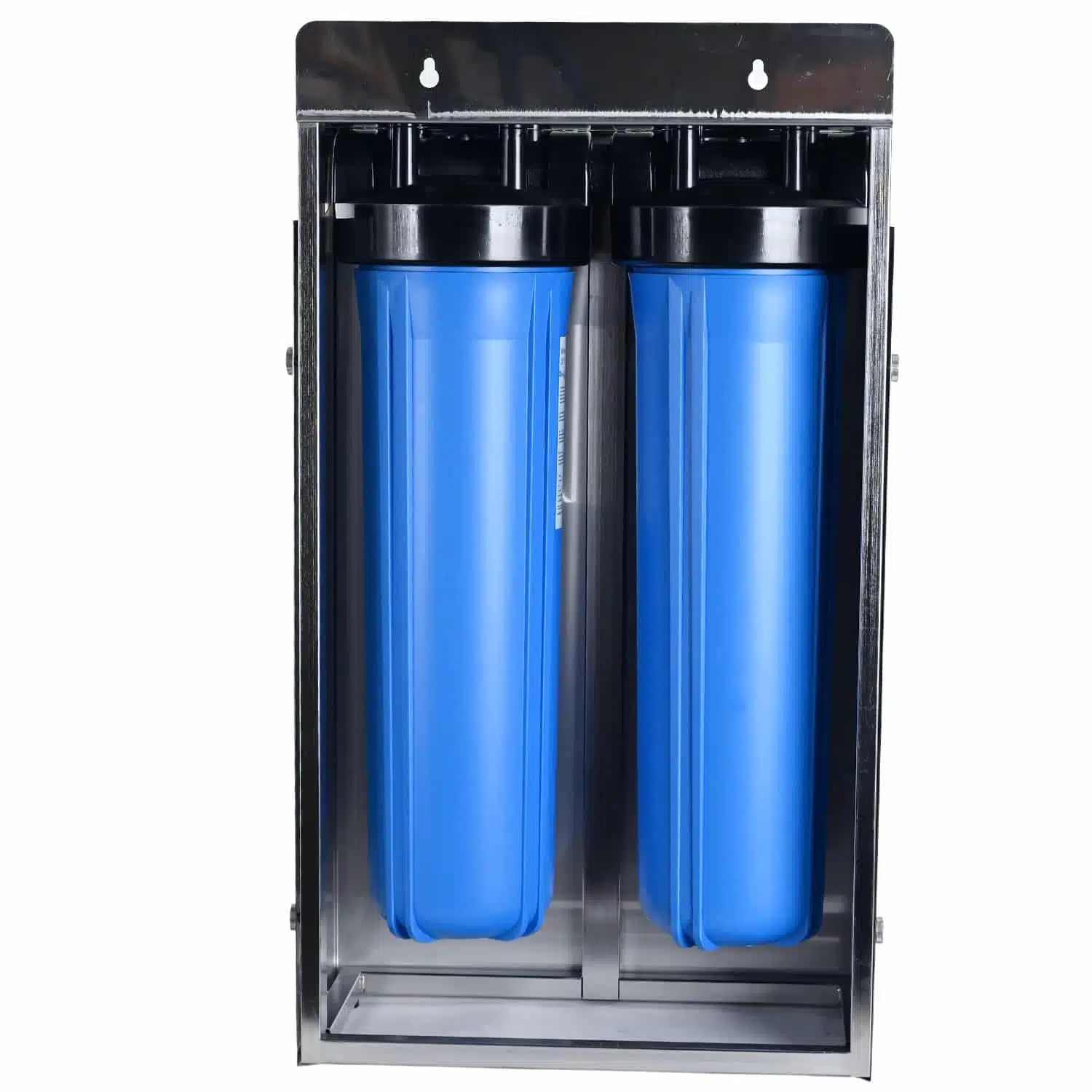 20 Big Blue Twin Housing On Frame With Stainless Steel Cover