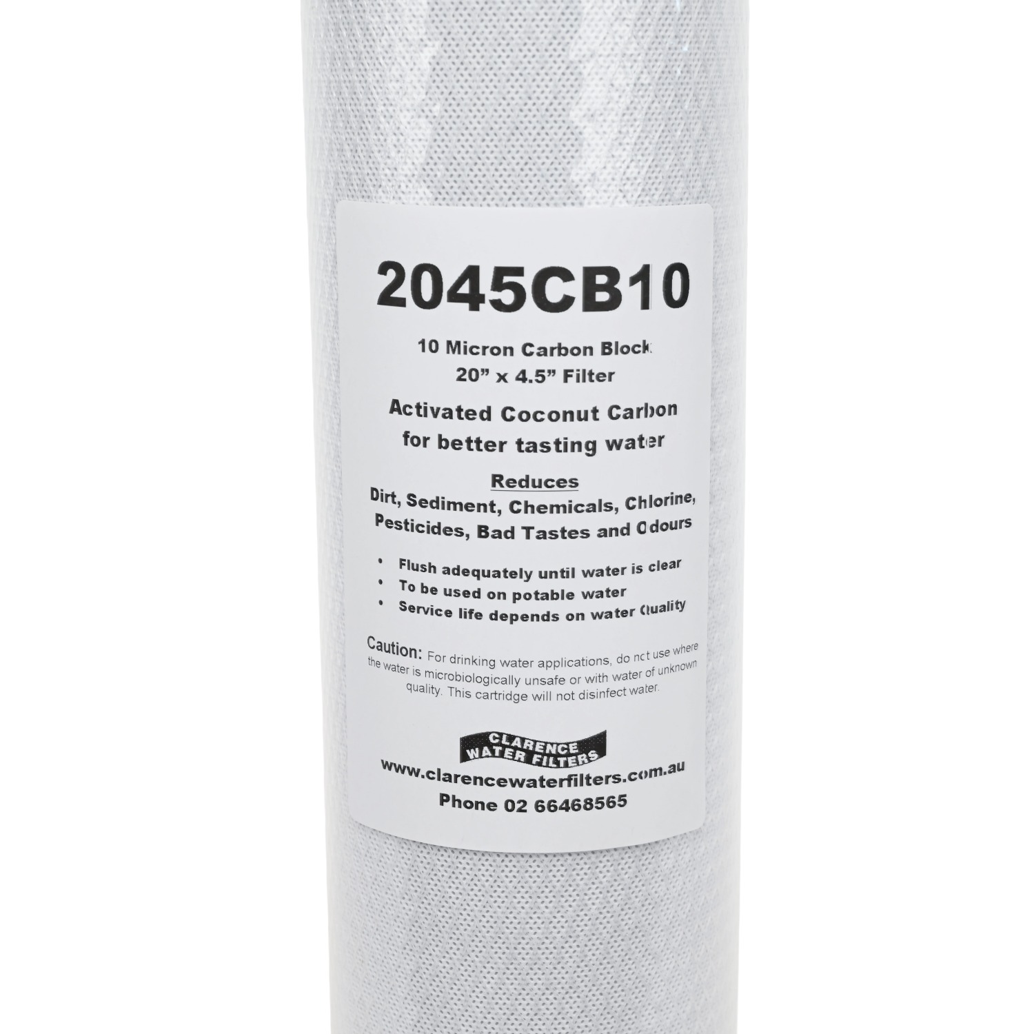 2045CB10 20" x 4.5" 5-10 Micron Carbon Block Water Filter - Image 2