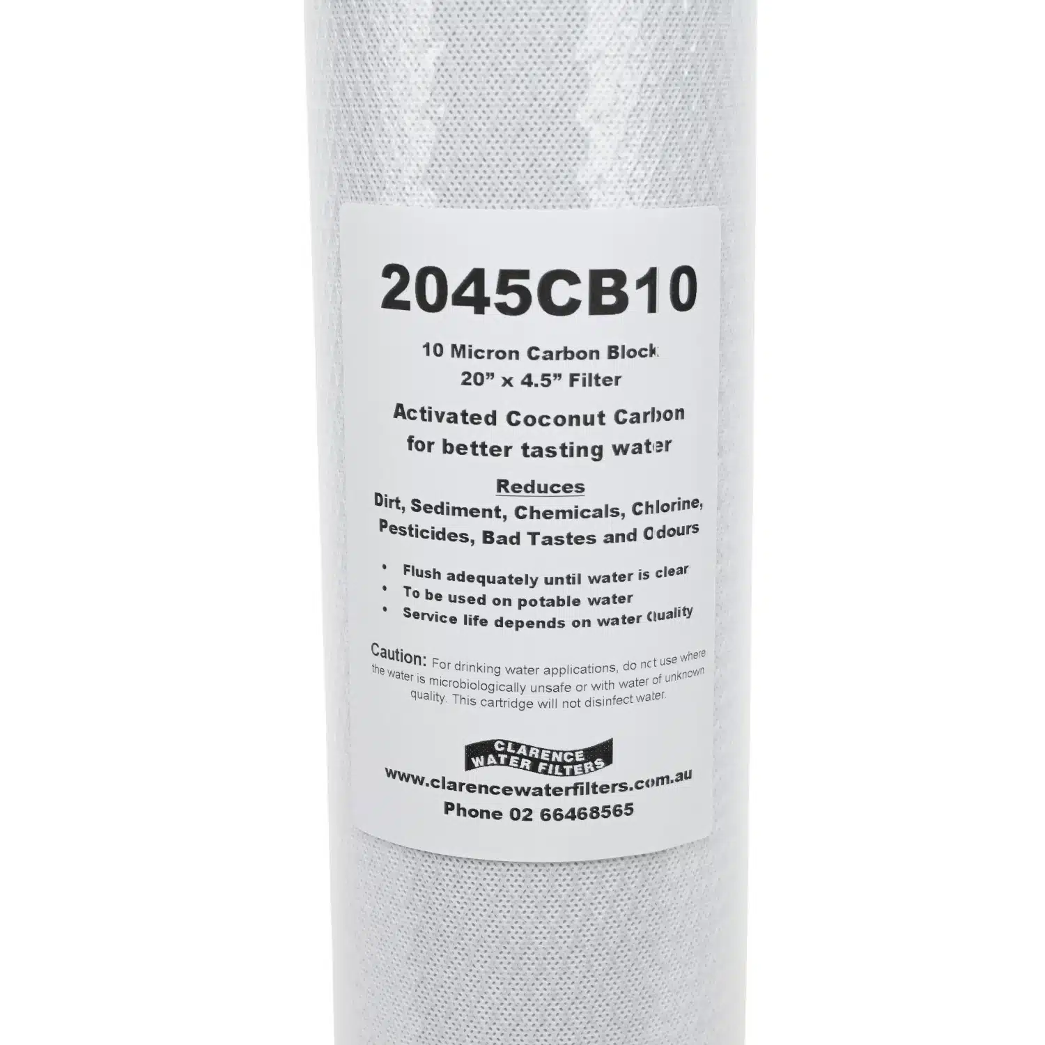 2045CB10 20" x 4.5" 5-10 Micron Carbon Block Water Filter - Image 2