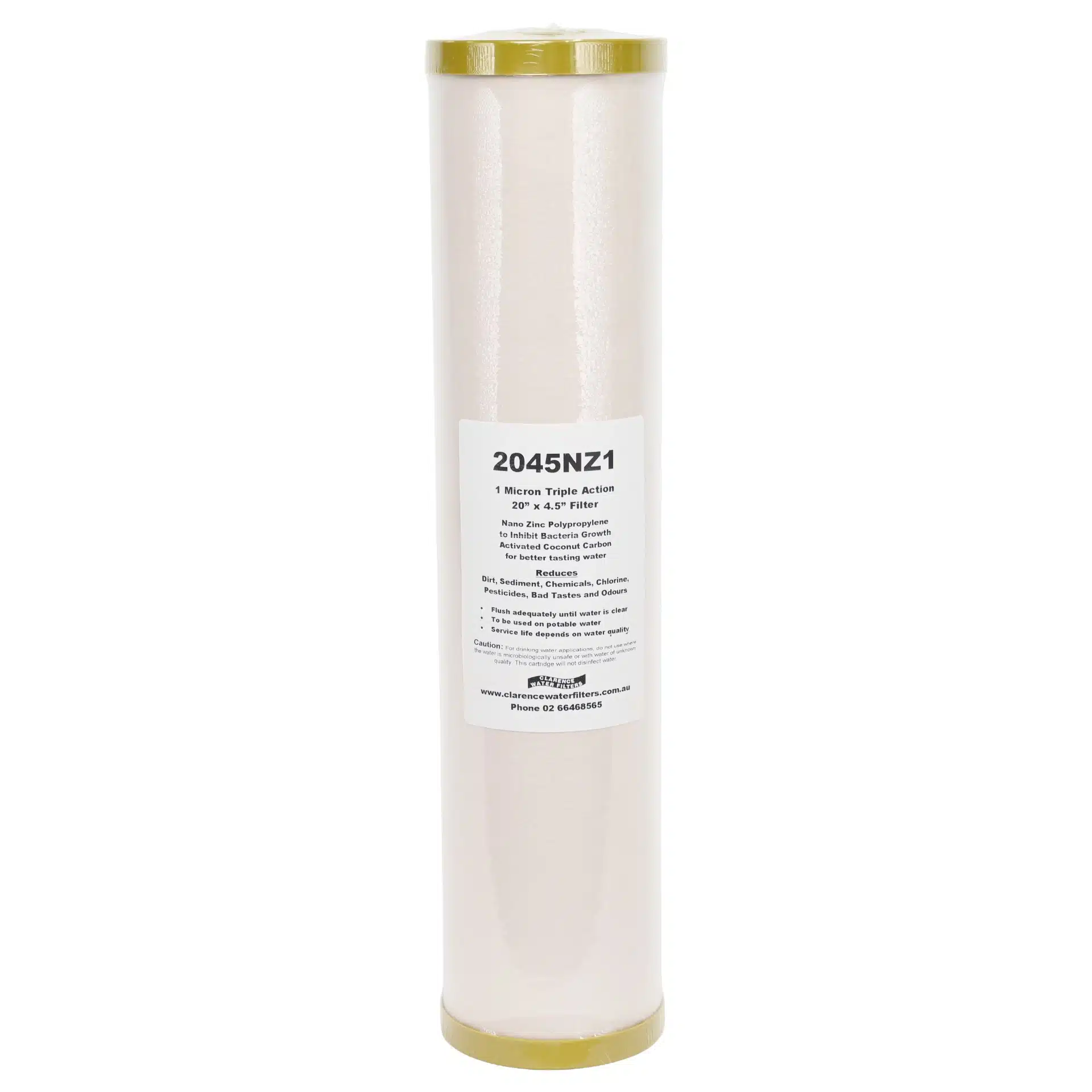 2045NZ1 20 inch x 4 point 5 inch Graded Depth Nano Zinc Sediment and Carbon Filter