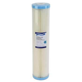 2045PW5-CWF Taiwanese 5 micron made 20 inch by 4 point 5 inch sediment water filter with rubber seals and blue end caps