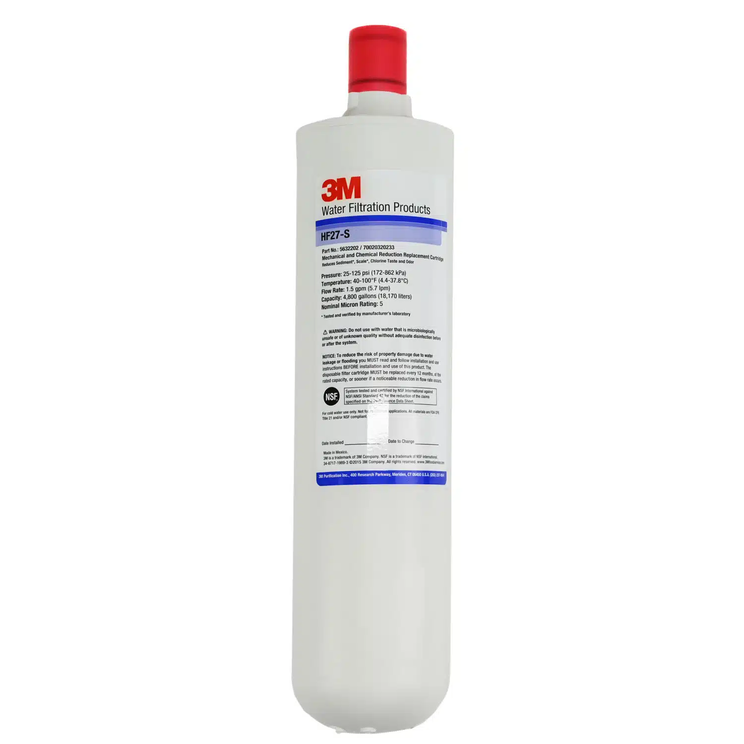 3M HF27-S Food Service 5 Micron Sediment Chlorine and Scale Filter