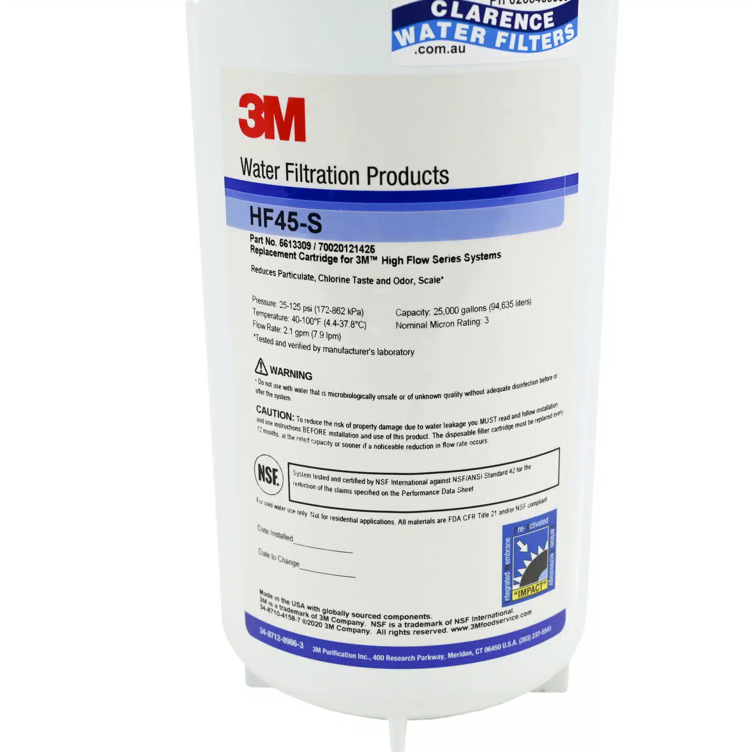 3M HF45-S Moffat MCF-19159 Triple Action Water Filter