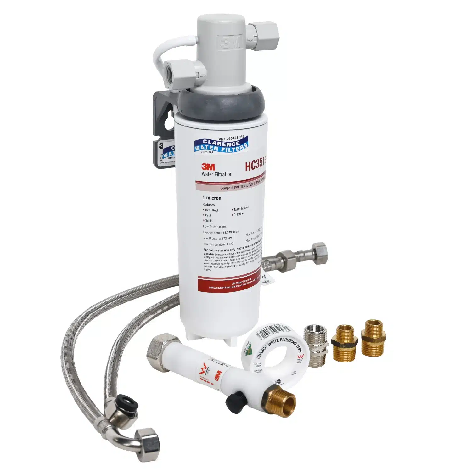 3M HiFlow Under Sink Inline Water Filter System With half inch connections and braided lines 5