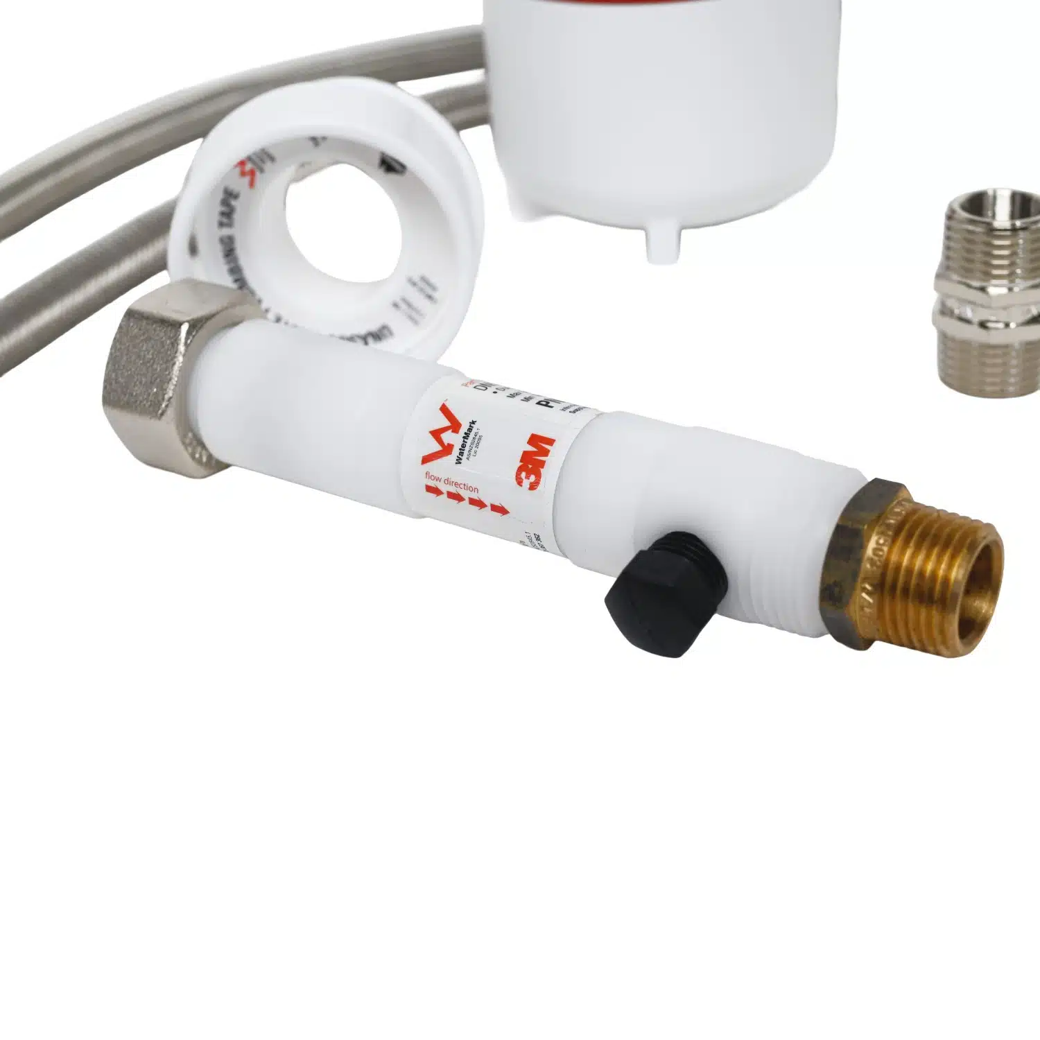 3M HiFlow Under Sink Inline Water Filter System With half inch connections and braided lines 5