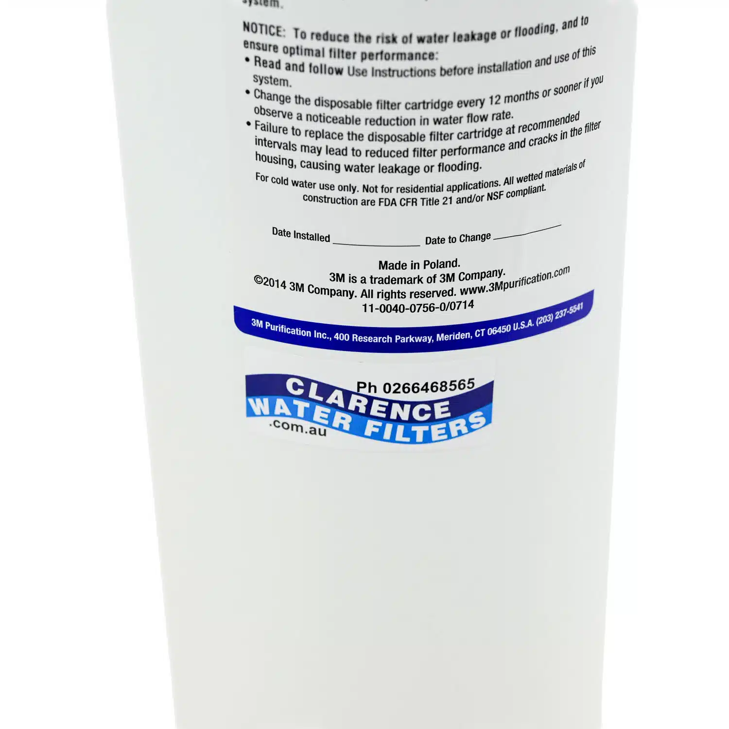 3M P-195BN Espresso Scale Control Filter 5633101 with weak acid cation ion-exchange resin and carbon