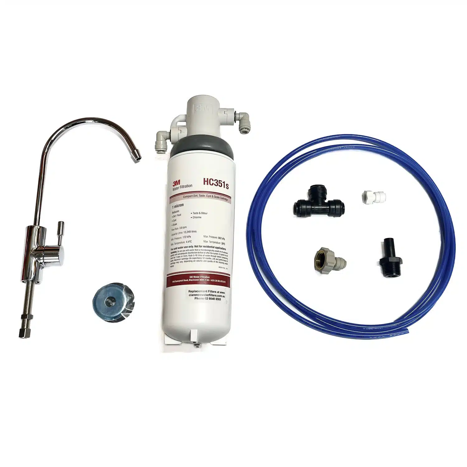 3M Under Sink Caravan Kit with HC351S Filter Nep Head 301C Tap and Fittings