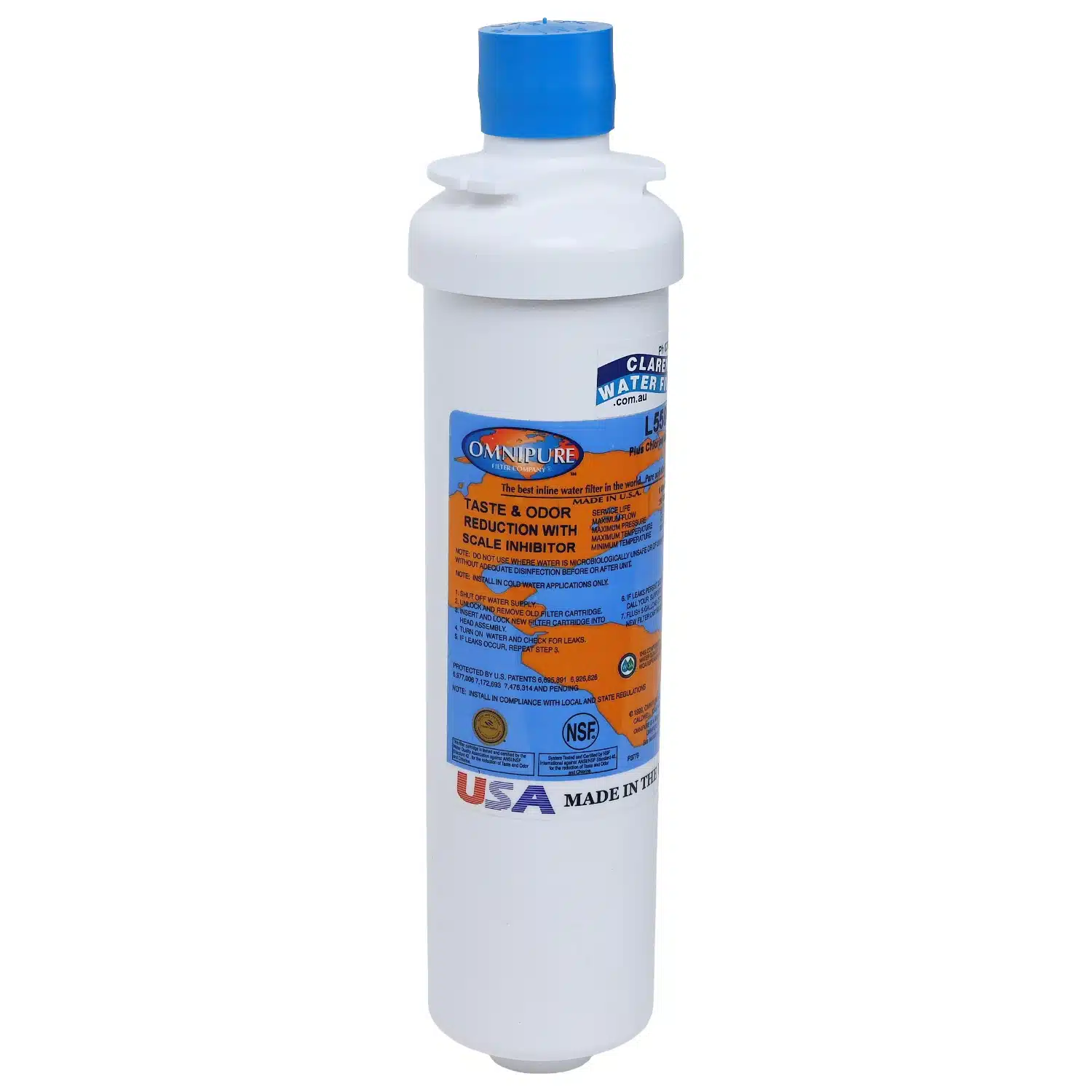 5 Micron Taste and Odour with Scale Inhibitor Omnipure L5586 Quick connect replacement water filter.