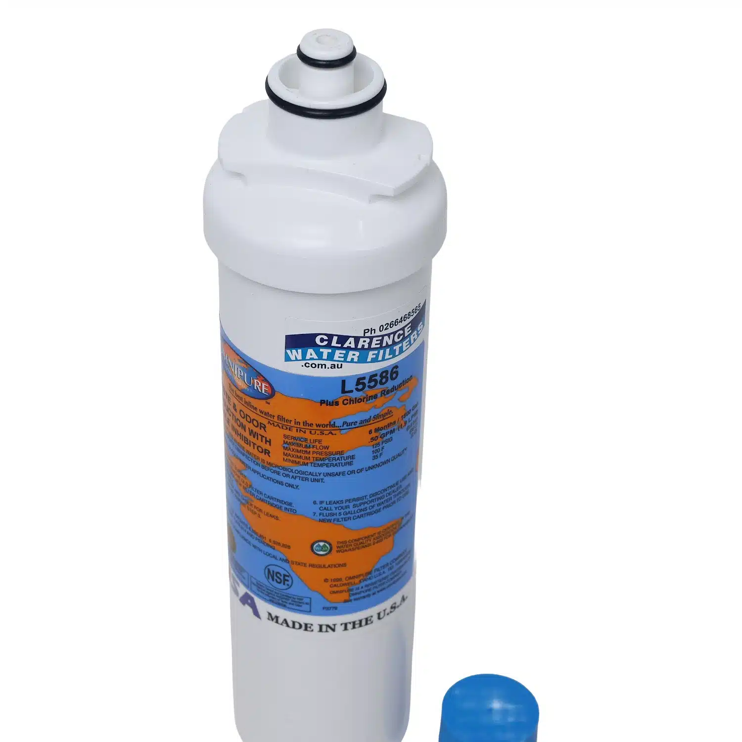 5 Micron Taste and Odour with Scale Inhibitor Omnipure L5586 Quick connect replacement water filter.