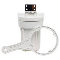 5 inch by 2 point 5 inch QMP water filter housing made in the usa with bracket and spanner