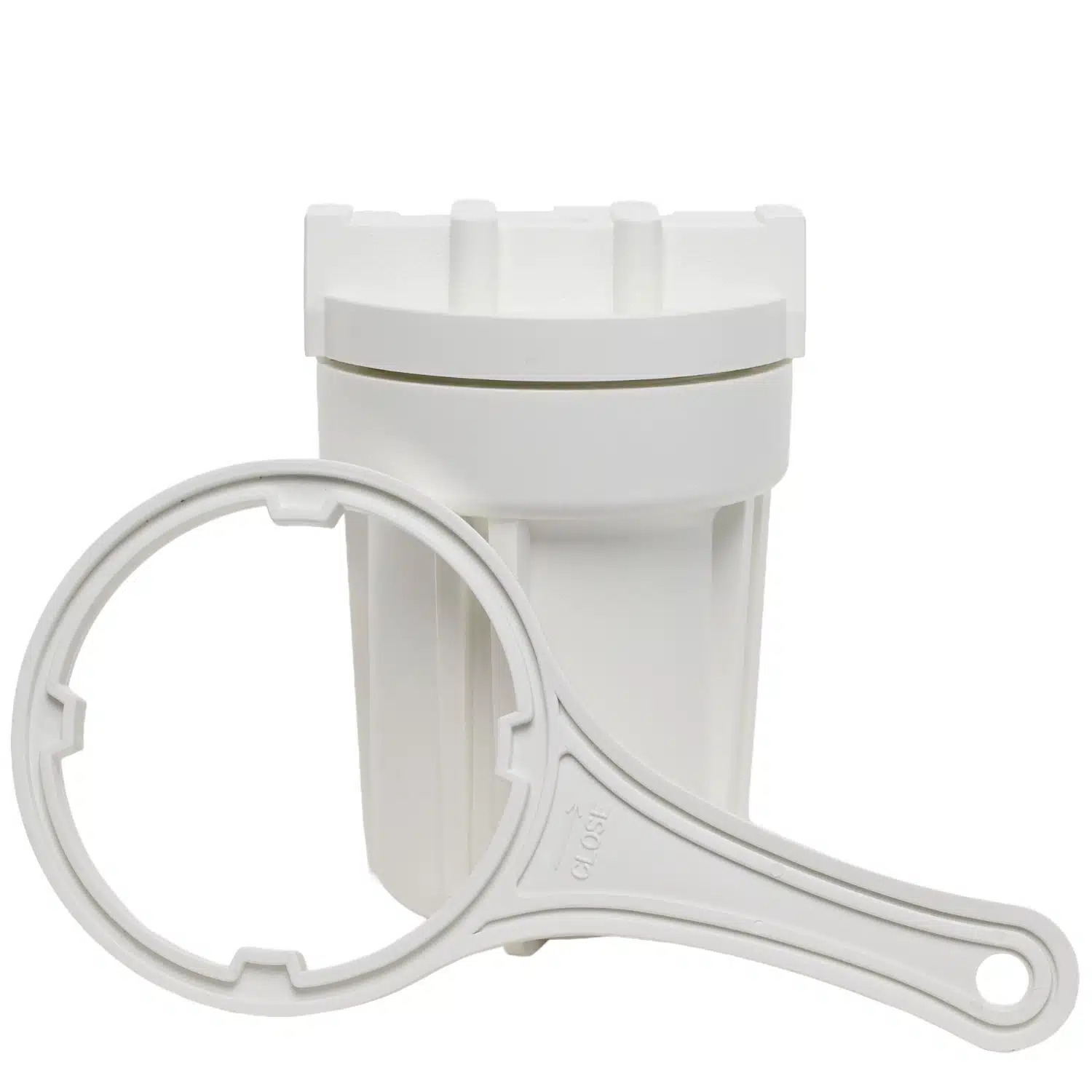 5 inch by 2 point 5 inch QMP water filter housing made in the usa with spanner