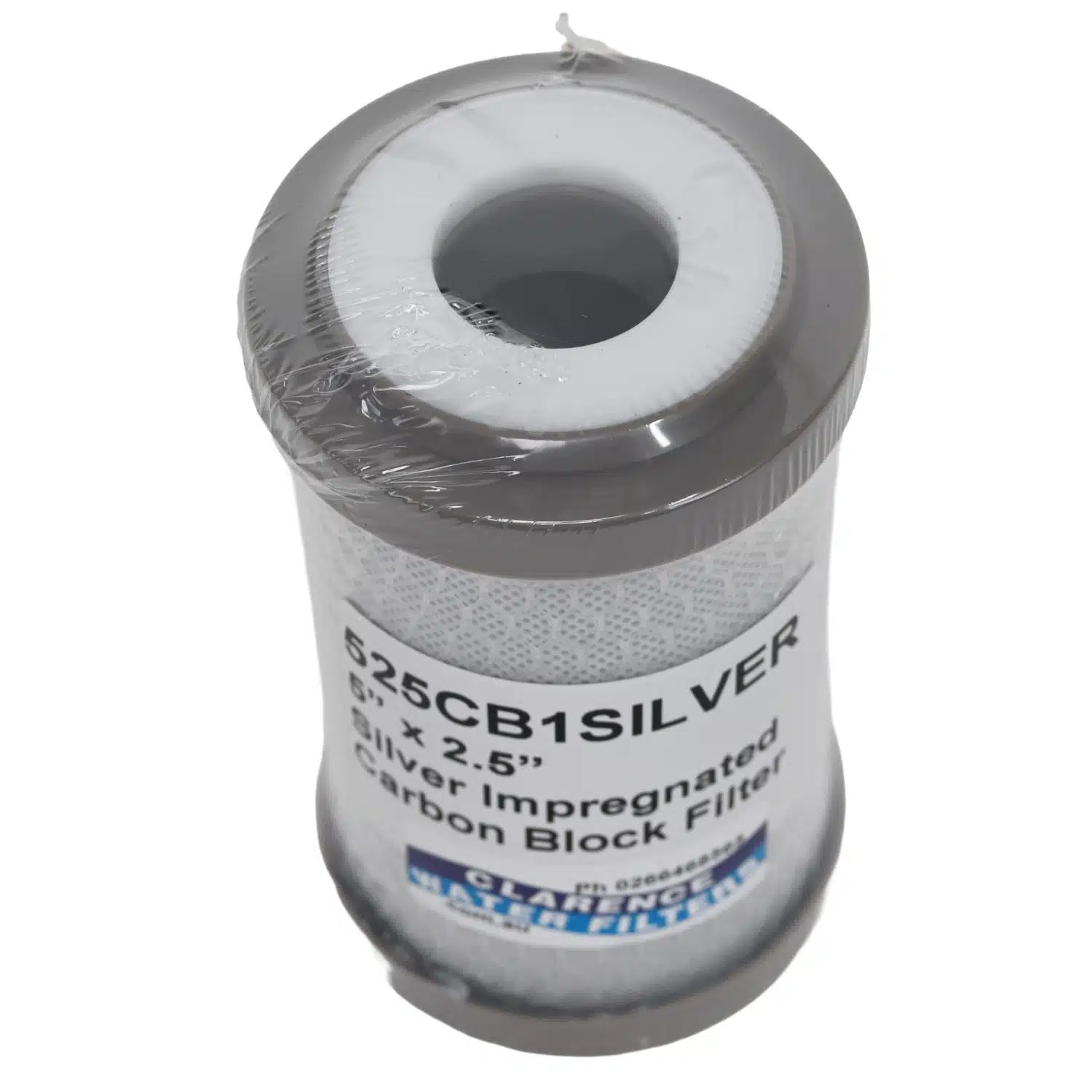 525CB1Silver 1 Micron 5 inch x 2 point 5 inch Carbon Block Water Filter Silver Impregnated