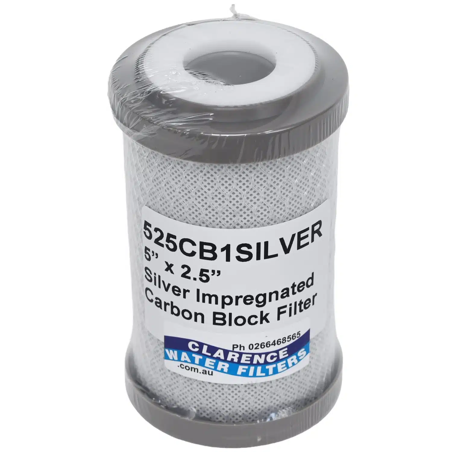 525CB1Silver 1 Micron 5 inch x 2 point 5 inch Carbon Block Water Filter Silver Impregnated