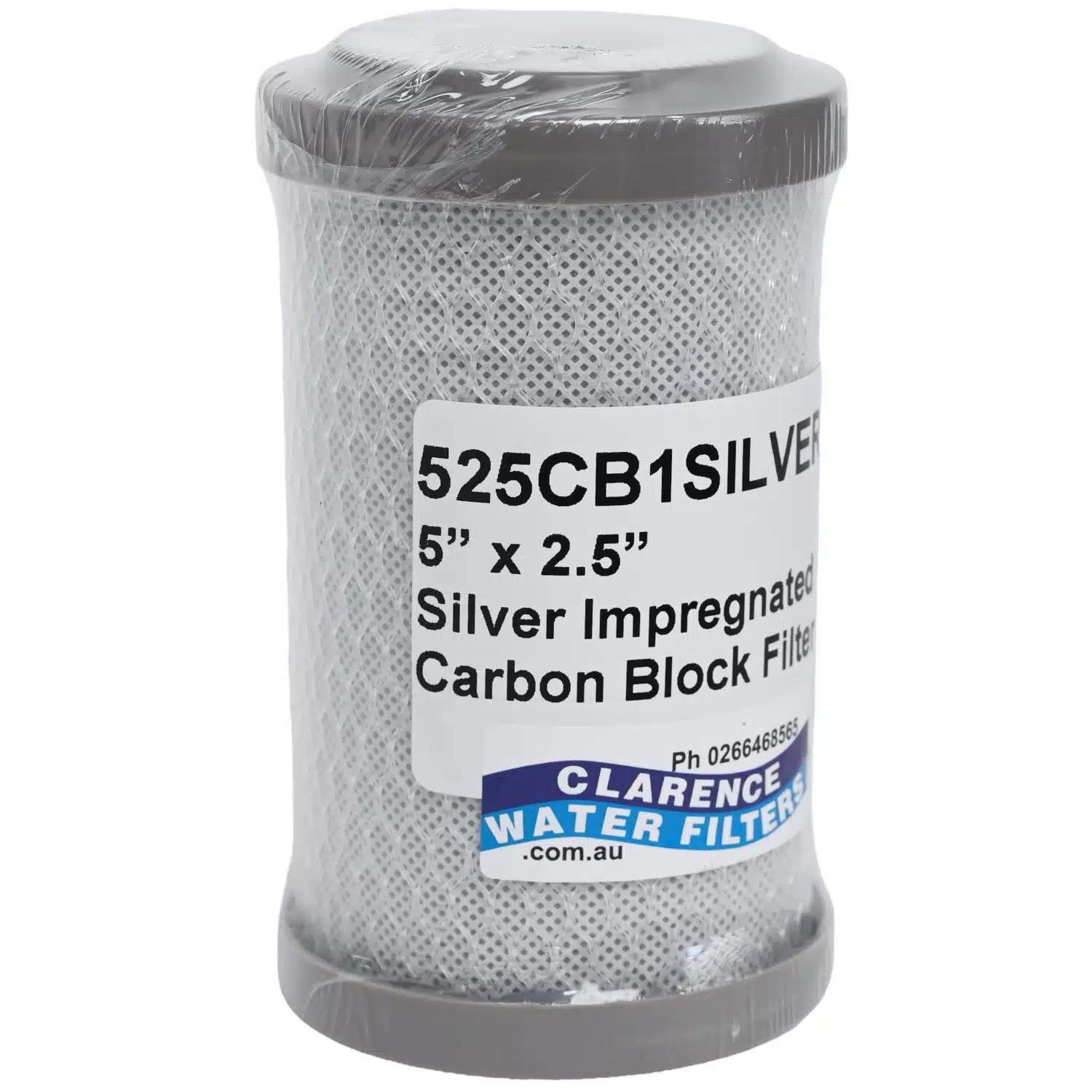 525CB1Silver 1 Micron 5 inch x 2 point 5 inch Carbon Block Water Filter Silver Impregnated