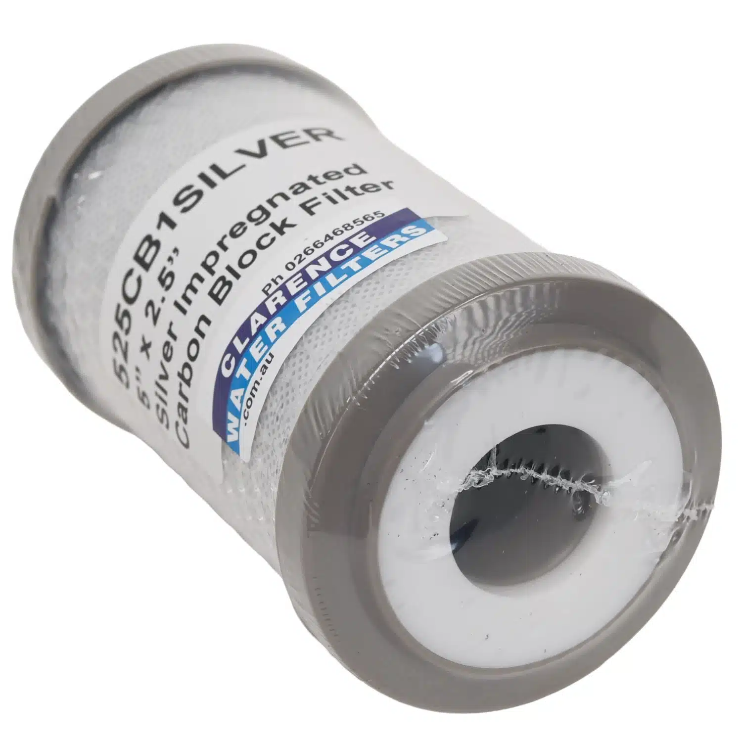 525CB1Silver 1 Micron 5 inch x 2 point 5 inch Carbon Block Water Filter Silver Impregnated