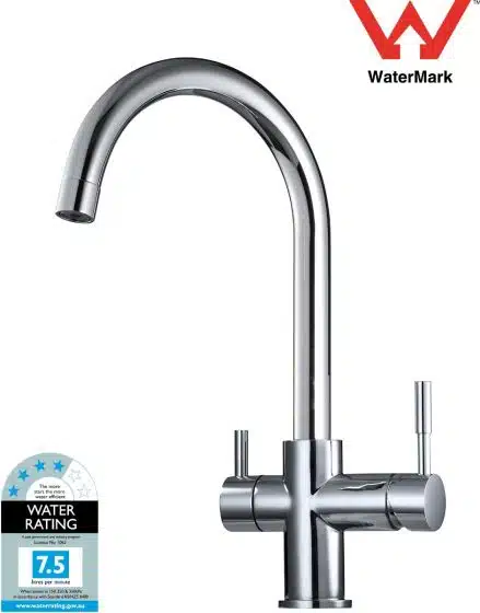 Gooseneck 3 Way Sink Mixer Tap Hot & Cold Plus Filtered FSAT4