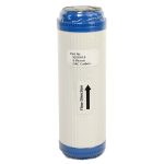 9 inch by 2 point 5 inch granular activated carbon GAC water filter cartridge with blue endcaps and rubber seal